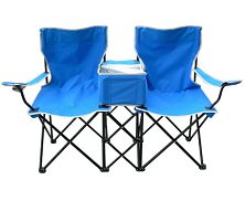 double foldable chair with center cooler